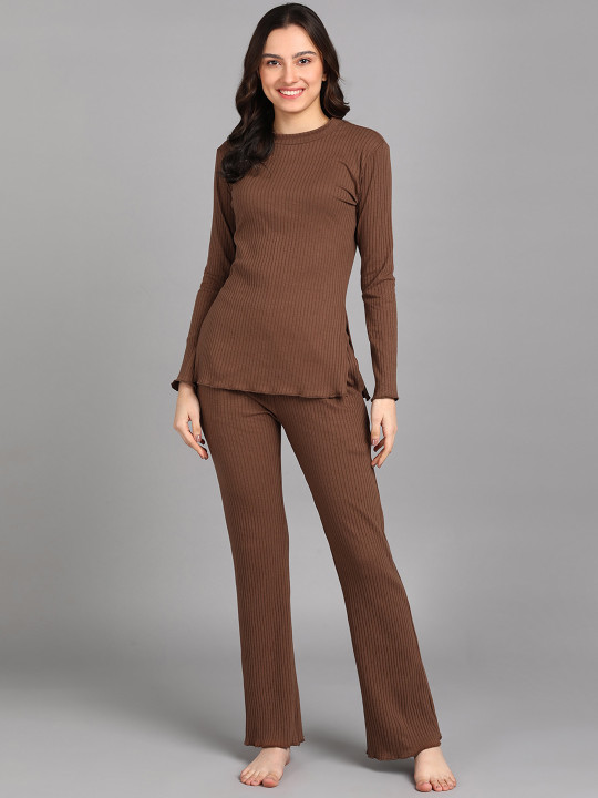 Rock Paper Scissors Ribbed Long Sleeves T-Shirt with Trousers