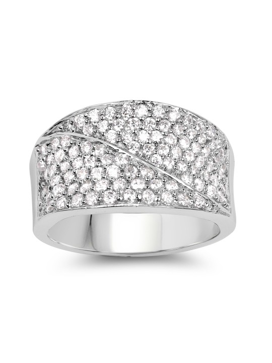 Sterling Silver & White Cluster Ring With 1.98CTW Cubic Zirconia Diamonds 6