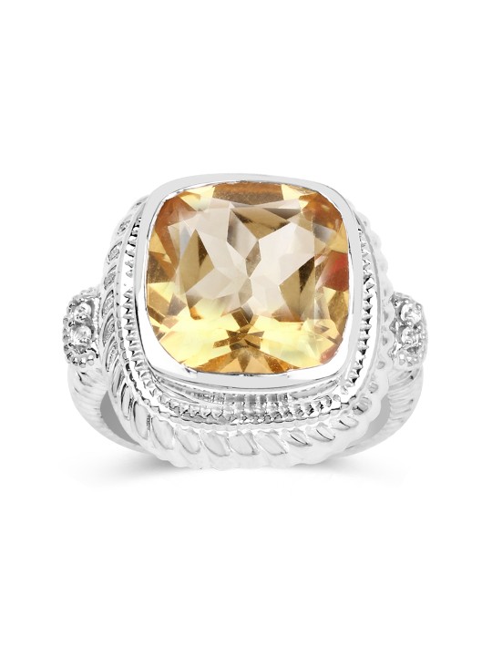Yellow Sterling Silver Ring with 7.44CTW Citrine & Topaz 6