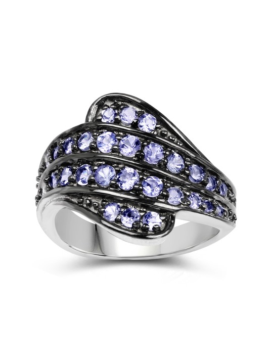 .925 Sterling Silver Ring With 1.20 CTW Tanzanites 7