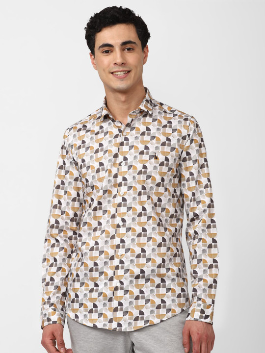 SIMON CARTER LONDON Men Slim Fit Printed Casual Cotton Shirt