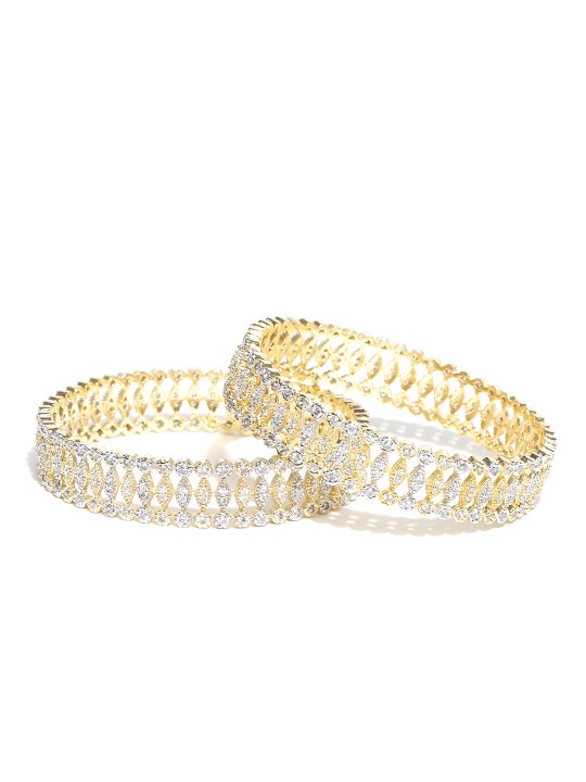 Set of 2 Gold-Plated Stone-Studded Bangles 2.4