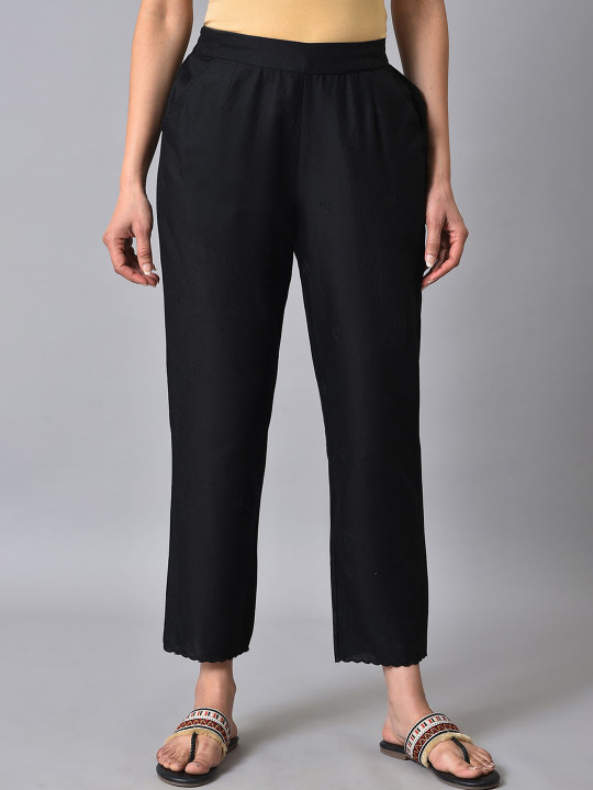 W Women Regular Fit Cotton Trousers