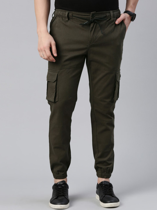 CINOCCI Men Smart Slim Fit Cotton Joggers