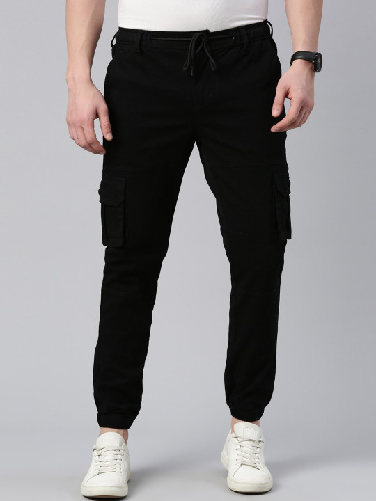 CINOCCI Men Smart Slim Fit Cotton Joggers