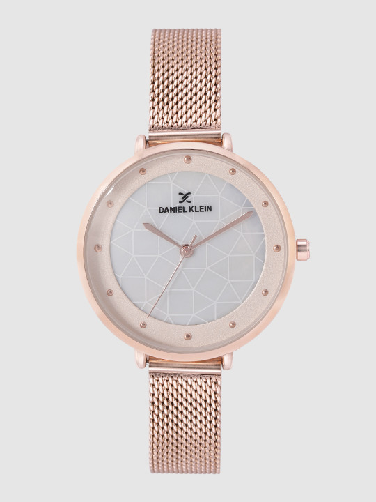 Daniel Klein Women White & Rose Gold-Toned Analogue Watch DK11540-3