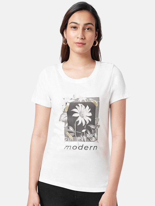 Honey by Pantaloons Floral Printed Cotton T-shirt