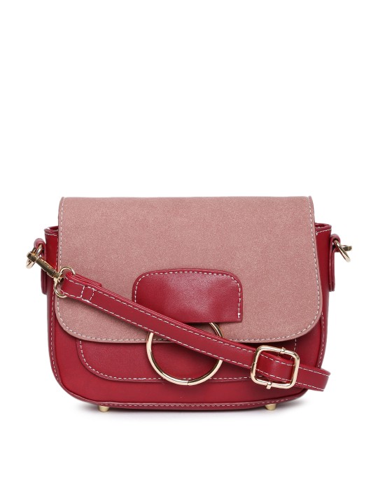 dressberry burgundy solid shoulder bag