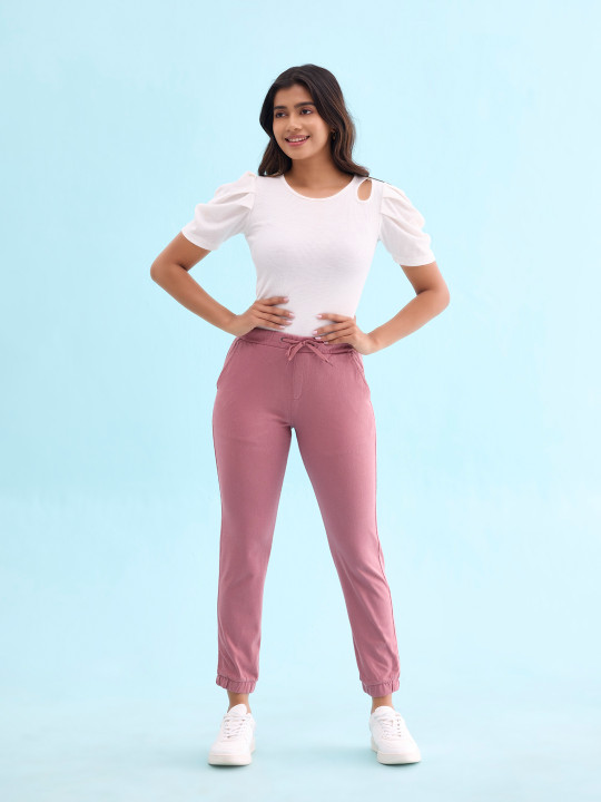 Go Colors Women Regular Fit Cotton Joggers