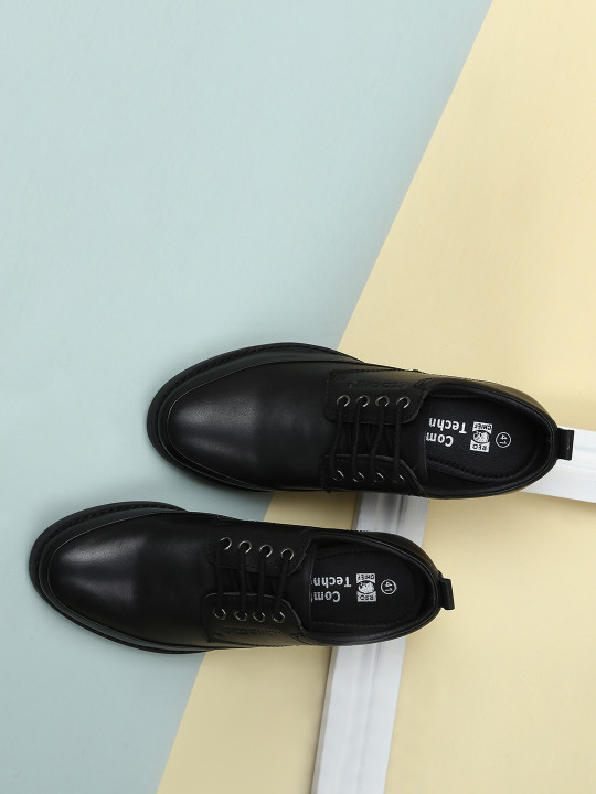 Red Chief Men Black Leather Formal Derby Shoes