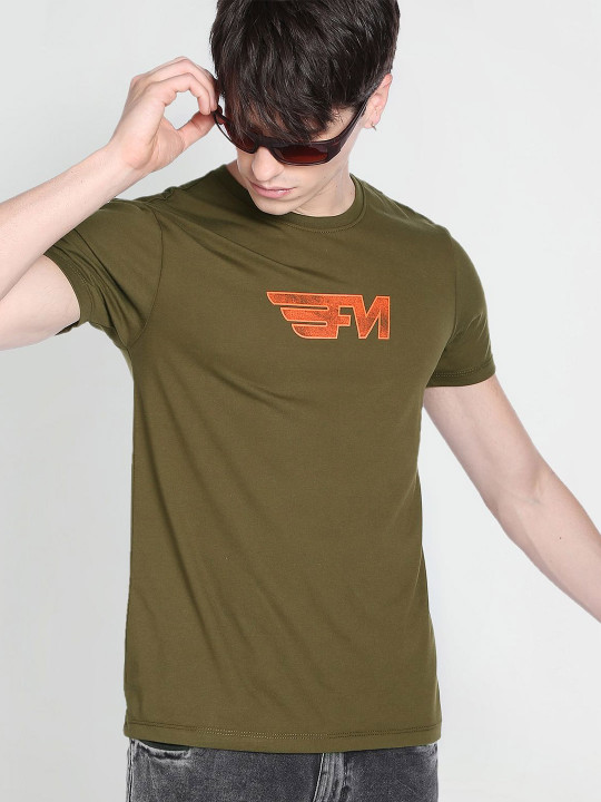 Flying Machine Round Neck Cotton T-shirt