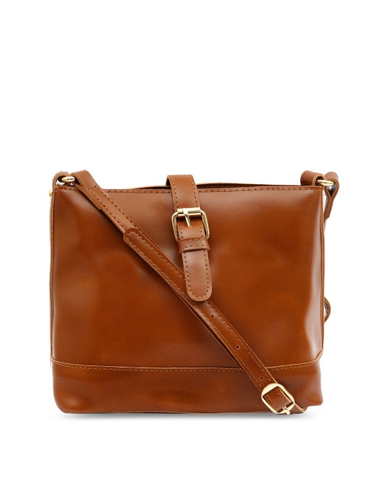 Tan Solid Sling Bag