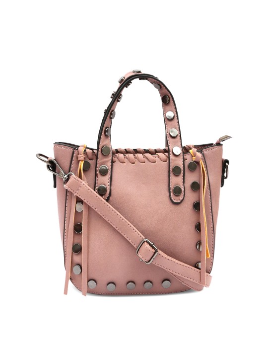 Pink Embellished Handheld Bag