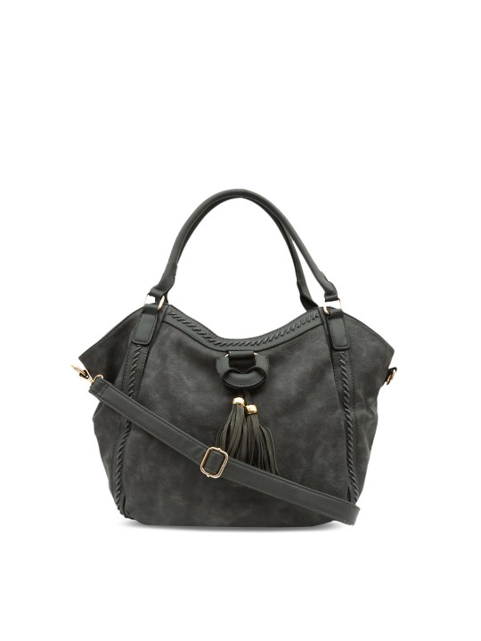 Charcoal Black Solid Handheld Bag