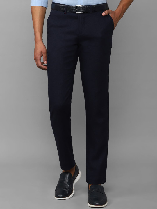 Allen Solly Men Mid-Rise Slim Fit Plain Formal Trousers
