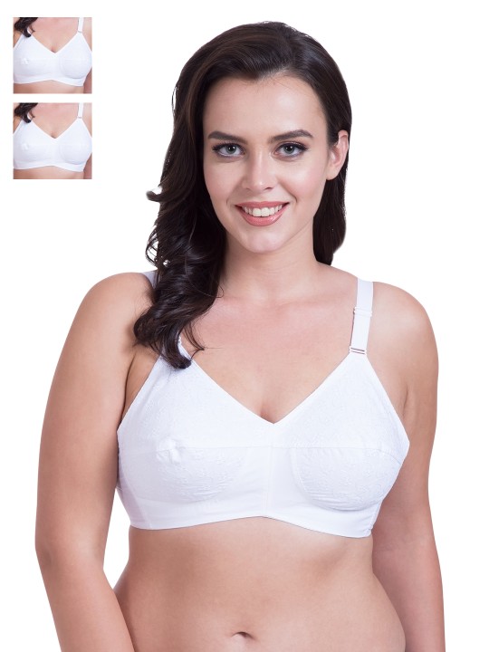 Pack of 3 White Full Coverage Bras RJ665WH 36B