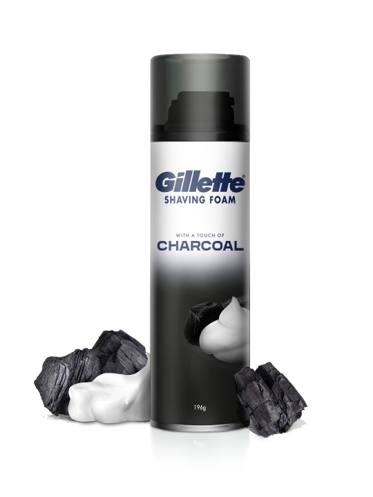 Gillette Men Pre-Shave Foam with Charcoal – 196g