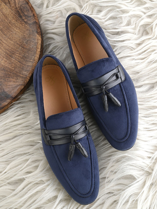 House of Pataudi Men Tasseled Formal Loafers