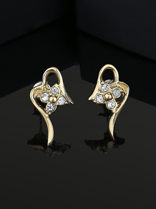 Estele Gold-Plated Floral Studs Earrings
