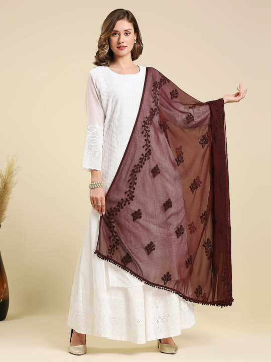 Dupatta Bazaar Embroidered Chiffon Dupatta