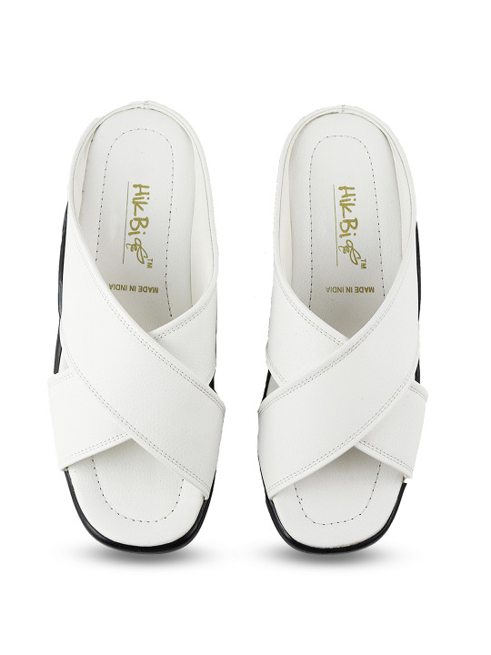 HikBi Men Open Toe Lightweight Leather Comfort Sandals