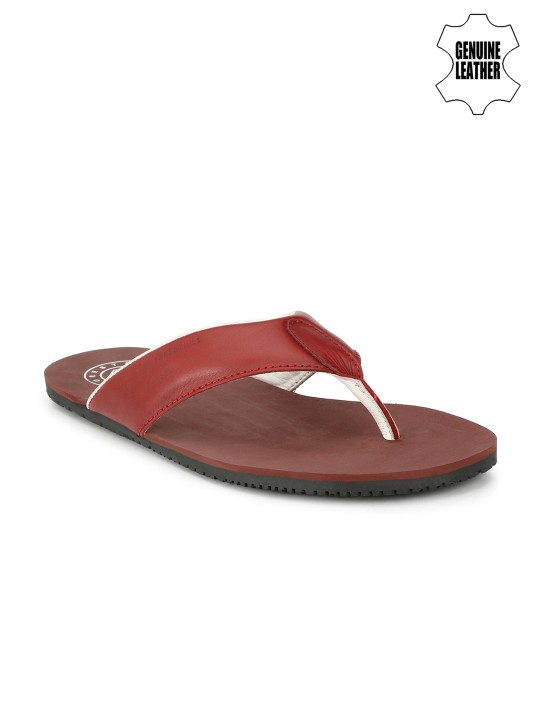 Men Red Genuine Leather Comfort Sandals 6