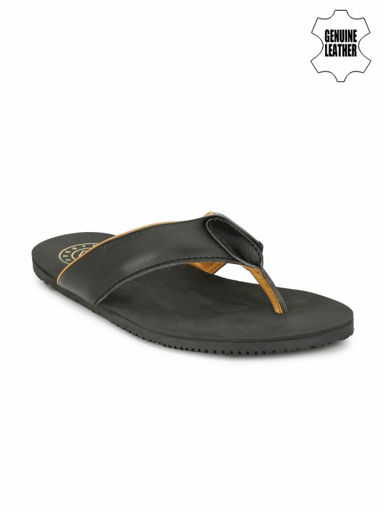 Men Black Genuine Leather Comfort Sandals 6