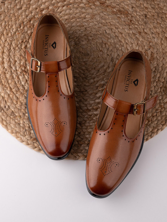INVICTUS Men Perforated Formal Slip-On Shoes