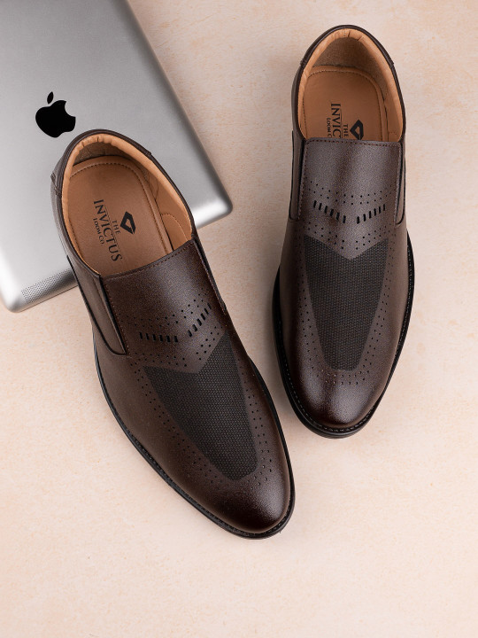 INVICTUS Men Textured Formal Slip-On Shoes