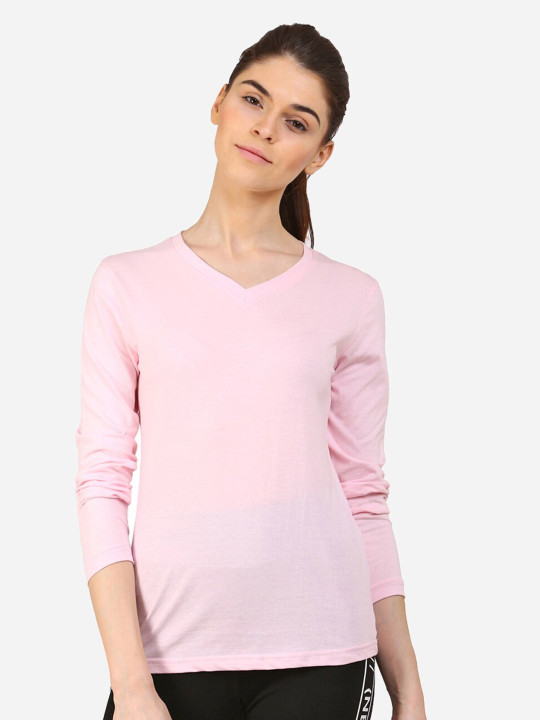 appulse V-Neck Long Sleeves Cotton Slim Fit Sports T-shirt