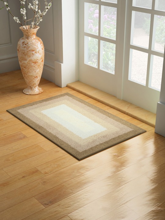 Off-White & Grey Printed Rectangular Door Mat
