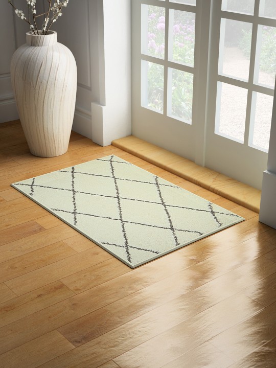 Off-White Rectangular Door Mat