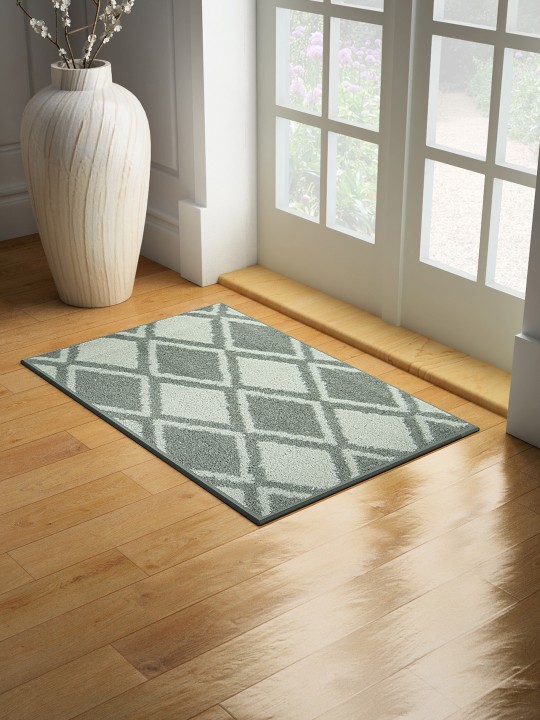 Grey Printed Rectangular Door Mat