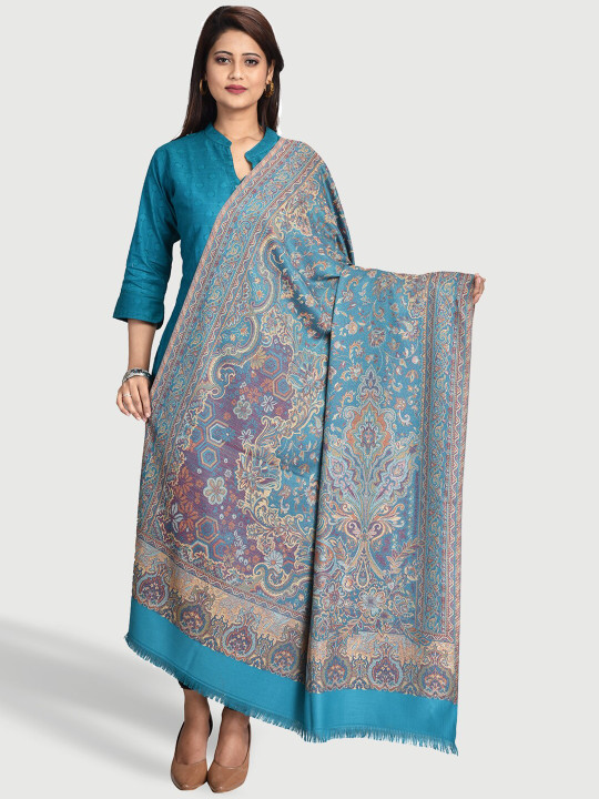 SWI Stylish Women Floral Motifs Woven Design Jamawar Shawl