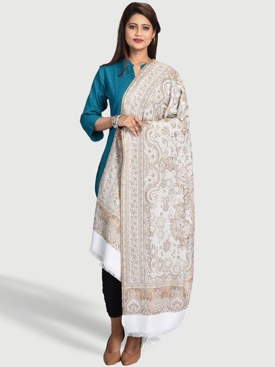 SWI Stylish Women Floral Motifs Woven Design Jamawar Shawl