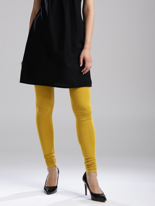Wishful by Women Mustard Yellow Churidar Leggings