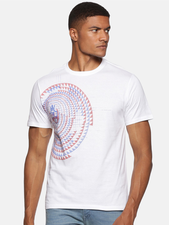 bollti Graphic Printed Round Neck Cotton T-shirt