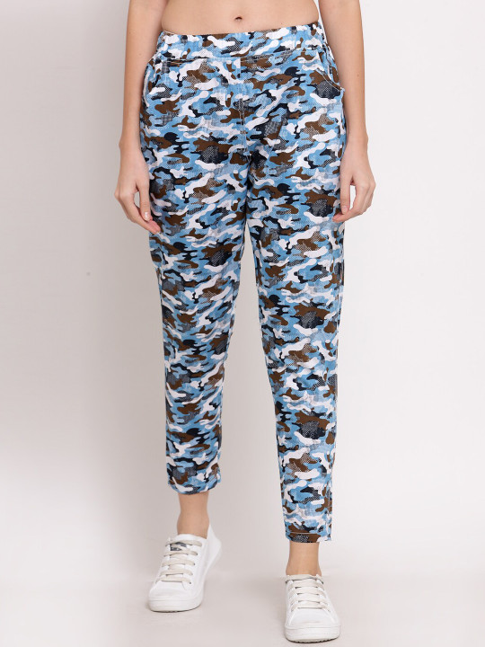 KLOTTHE Women Camouflage-Printed Cotton Track Pant