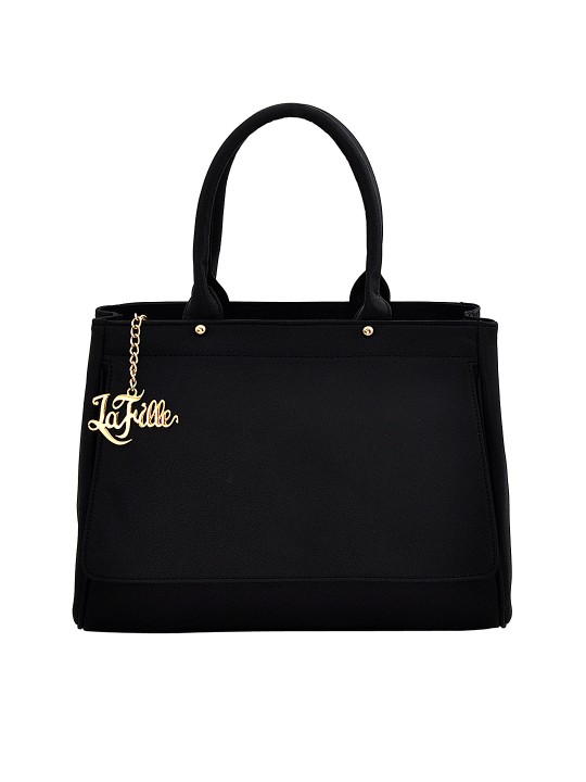 Black Solid Handheld Bag