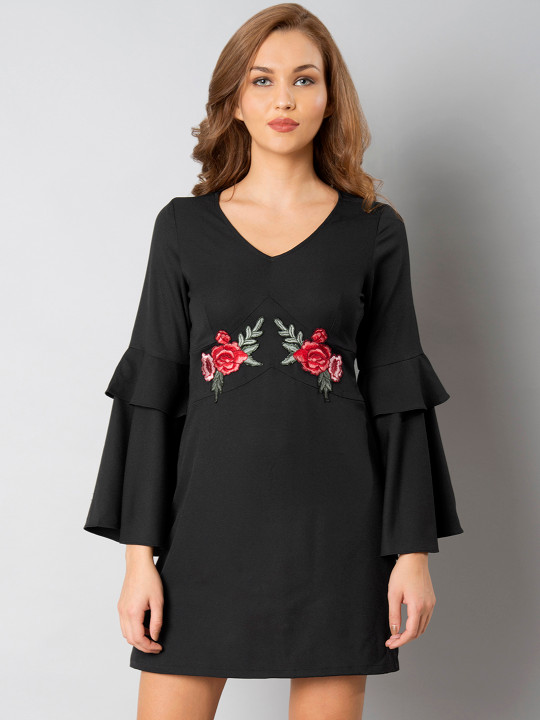 Women Black Solid A Line Dress Xl | Desertcart Gambia