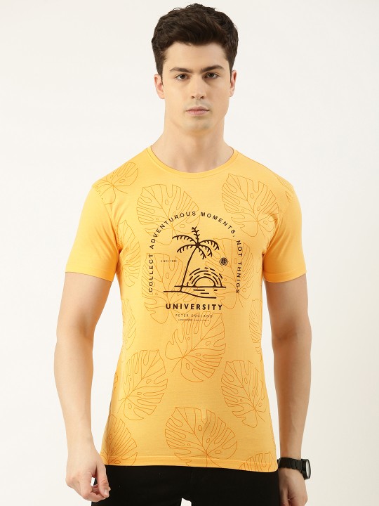 Peter England Casuals Men Graphic Printed Tropical Slim Fit T-shirt