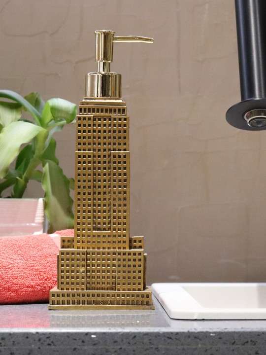 Gold-Toned Empire State Building Liquid Soap Dispenser