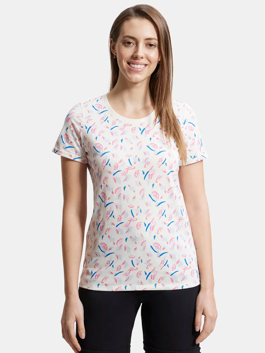 Jockey Super Combed Cotton Printed Fabric Relaxed Fit T-shirt-A144