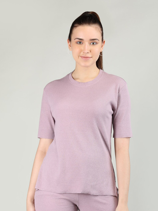 CHKOKKO Round Neck Cotton T-shirt