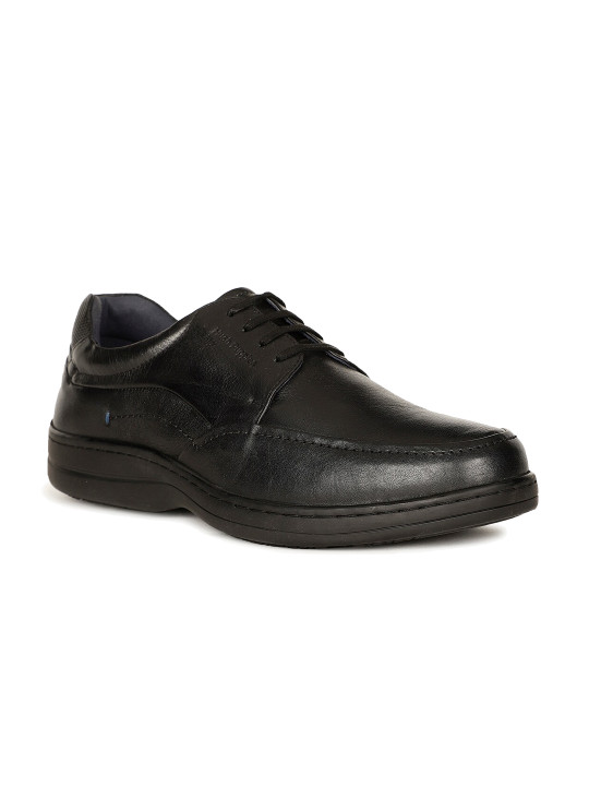 Hush Puppies Men Textured Leather Formal Derbys