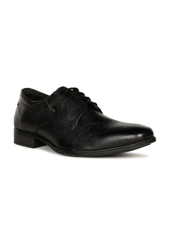 Hush Puppies Men Textured Leather Formal Derbys