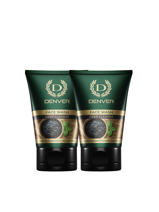 Denver Set Of 2 Deep Cleanse Face Wash with Activated Charcoal & Mint – 100g Each