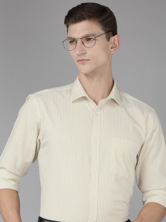 Park Avenue Men Pure Cotton Slim Fit Striped Formal Shirt