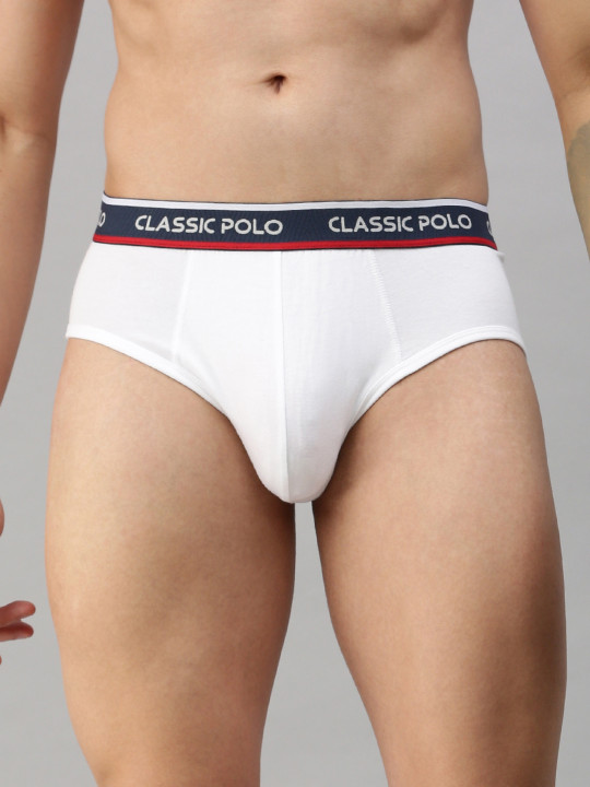 Classic Polo Men Mid-Rise Briefs WHITE_70-75CM