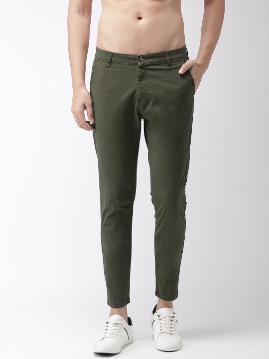 Men Olive Green Tapered Fit Chinos deal from myntra
